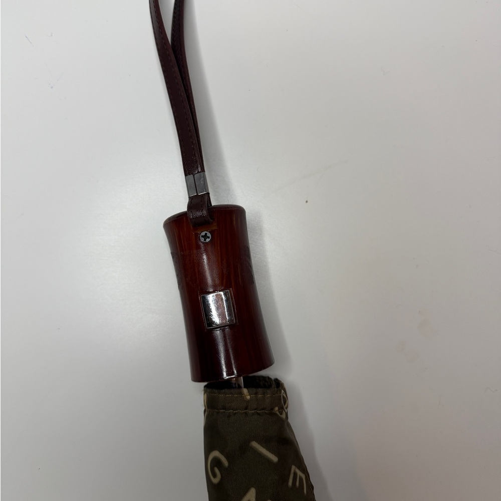 Vintage Givenchy Designer Umbrella Wooden Handle Logo - Picture 11 of 12